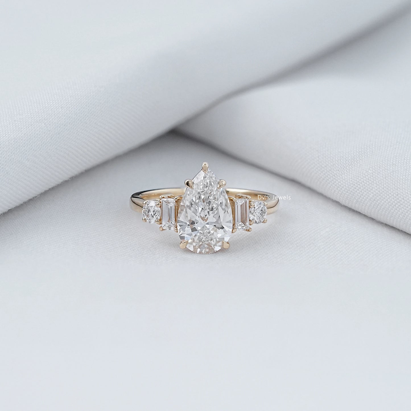5 Stone Lab Diamond Anniversary Ring