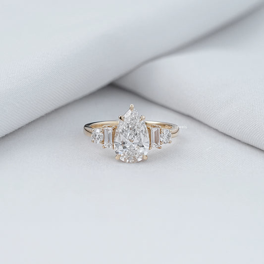 5 Stone Lab Diamond Anniversary Ring Ring