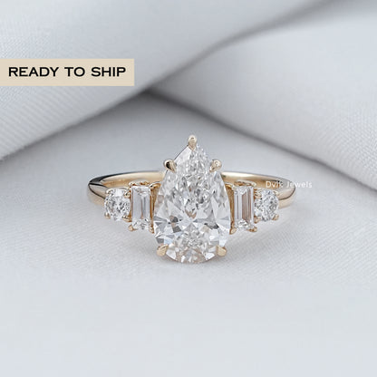 5 Stone Lab Diamond Anniversary Ring