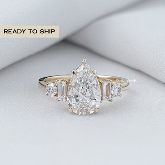 5 Stone Lab Diamond Anniversary Ring