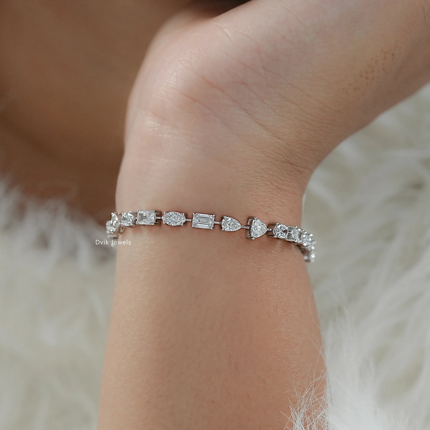 Mixed Radiant and Trillion Lab Grown Diamond Bracelet