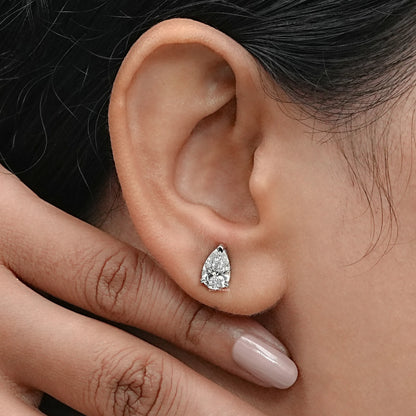 Pear Lab Grown Diamond Stud Earring