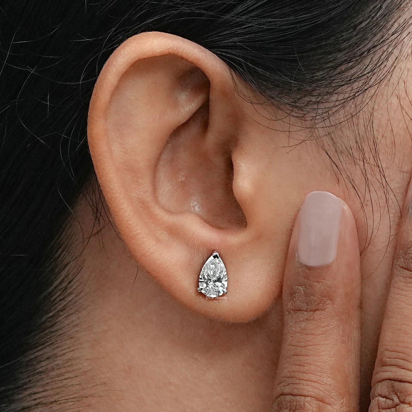 Pear Lab Grown Diamond Stud Earring