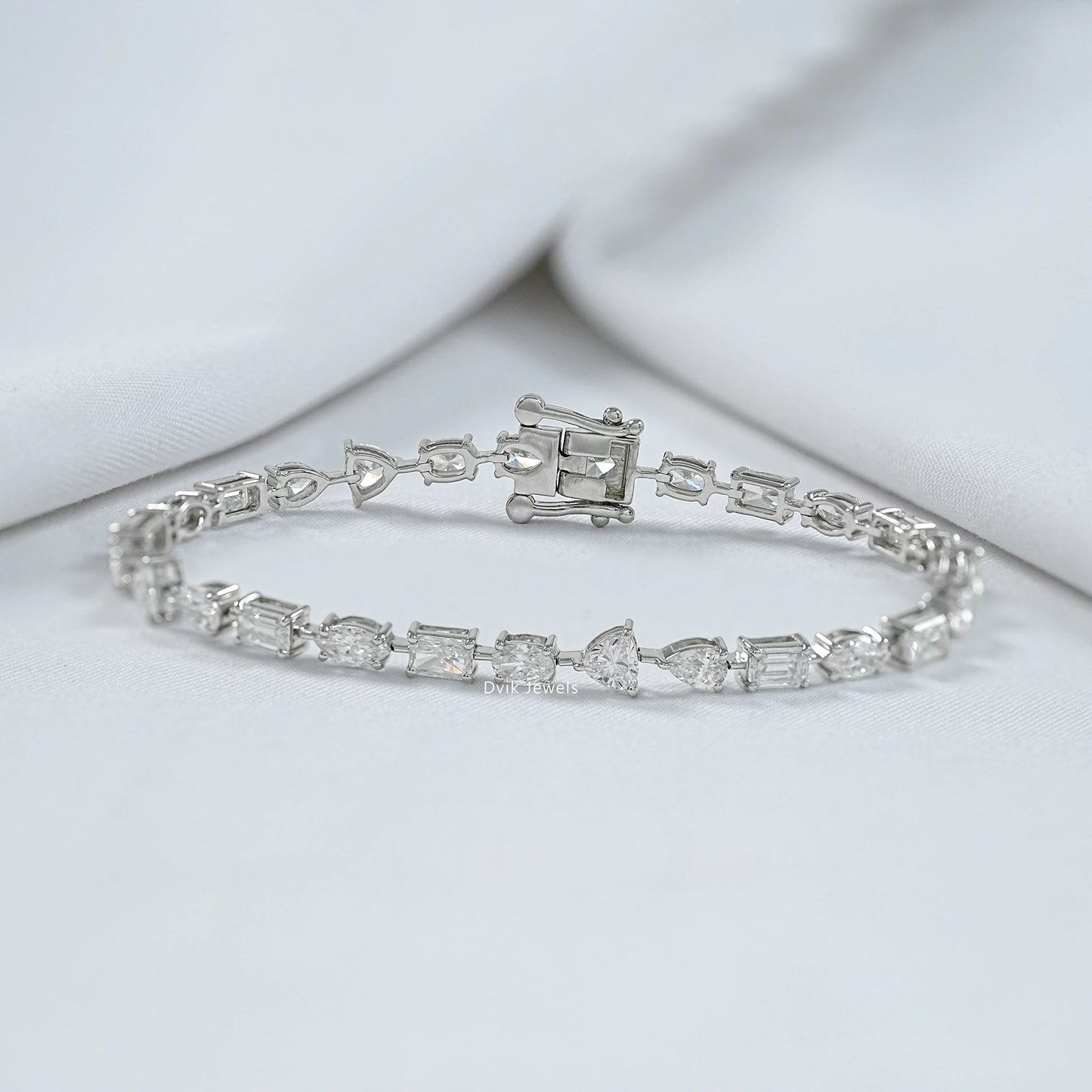 Mixed Radiant and Trillion Lab Grown Diamond Bracelet