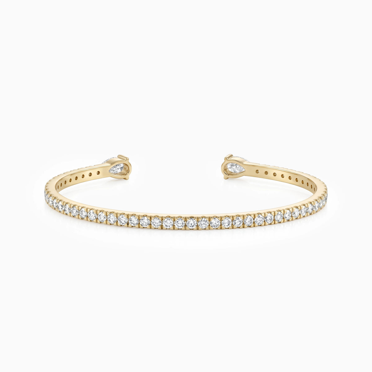 Pear And Round Cut Diamond Open Cuff Bracelet Bracelet