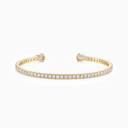 Pear And Round Cut Diamond Open Cuff Bracelet Bracelet