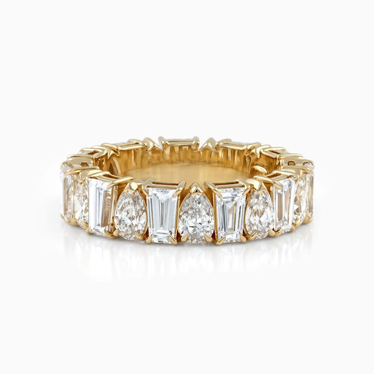 Pear And Tapered Baguette Diamond Eternity Band Band