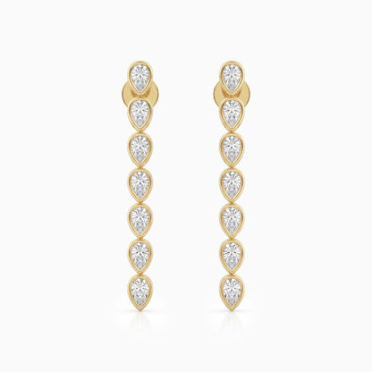 Pear Cut Lab Diamond Bezel Set Drop Earrings Earrings
