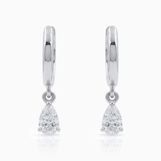 Pear Lab Diamond Dangle Hoop Earrings