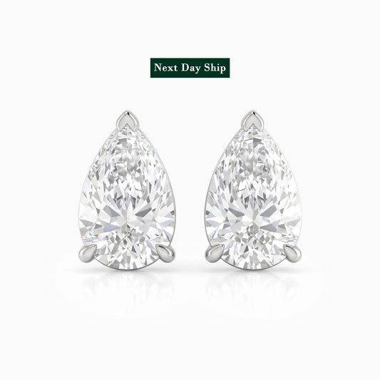 Pear Lab Diamond Stud Earrings