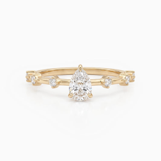 Pear Lab Grown Accent Diamond Ring