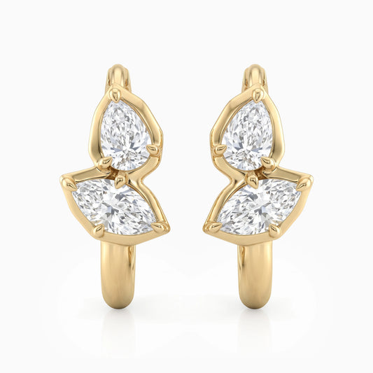 Pear & Marquise Cut Lab Diamond Hoop Earrings