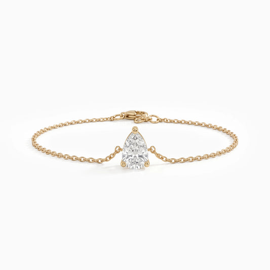 Pear Shaped Lab Diamond Solitaire Bracelet Bracelet