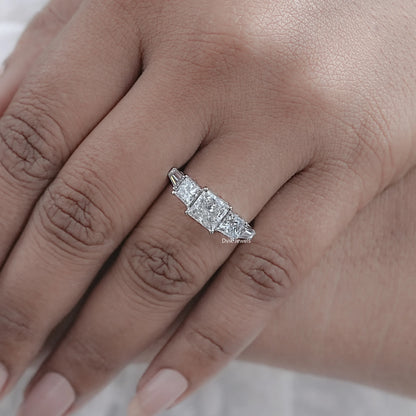 Five Stone Princess And Baguette Diamond Ring