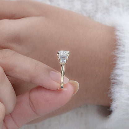 Princess And Baguette Cut Lab Diamond Five Stone Ring