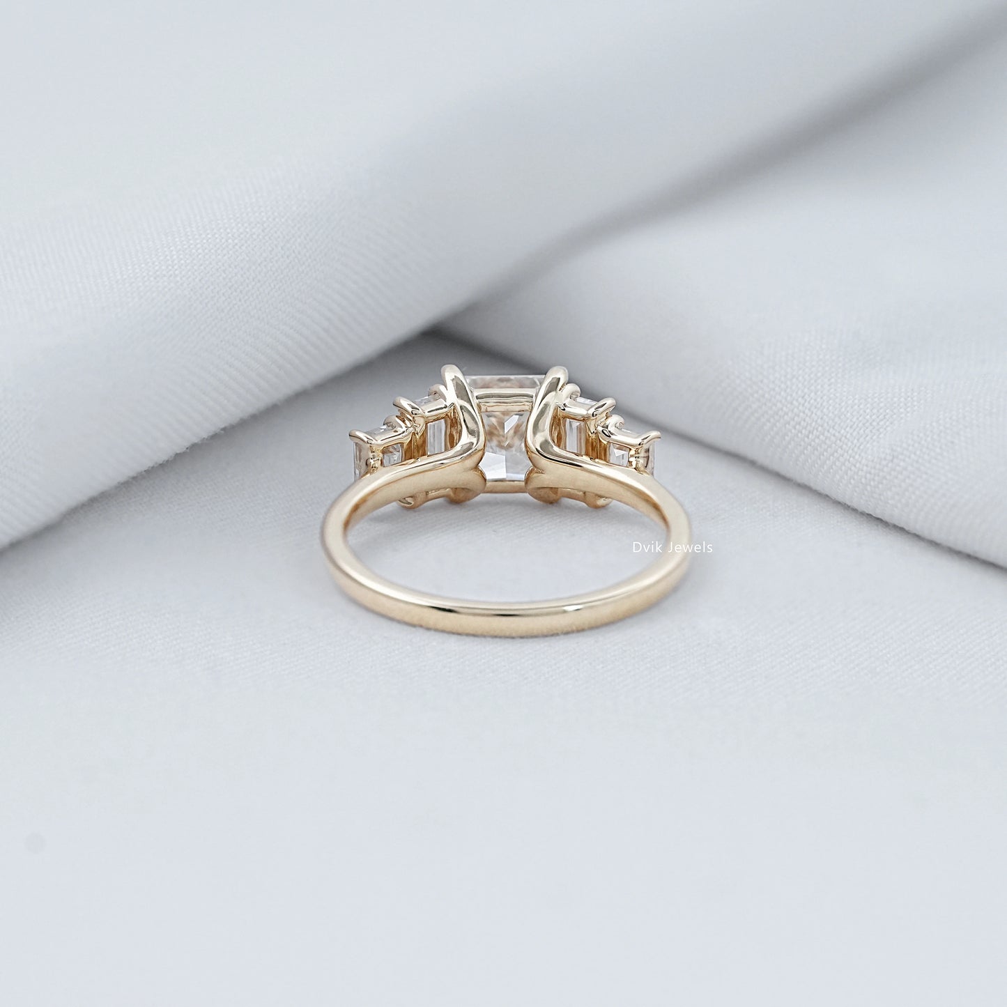 Princess And Baguette Cut Lab Diamond Five Stone Ring