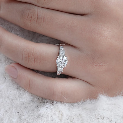 Princess And Round Cut Lab Diamond Five Anniversary Ring