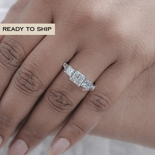 Five Stone Princess And Baguette Diamond Ring