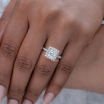 Princess Cut Diamond Halo Engagement Ring