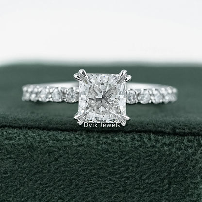Princess Cut Lab Diamond Accent Ring featuring brilliant sparkle by Dvik Jewels