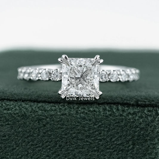 Princess Cut Lab Diamond Accent Ring featuring brilliant sparkle by Dvik Jewels