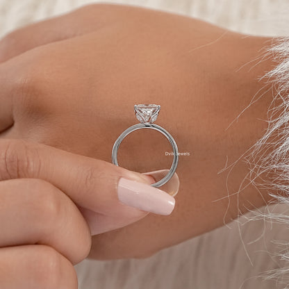 Princess Cut Lab Diamond Tulip Solitaire Ring Ring