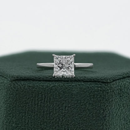 Princess Cut Lab Diamond Tulip Solitaire Ring