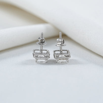 Halo Princess Diamond  Stud Earrings