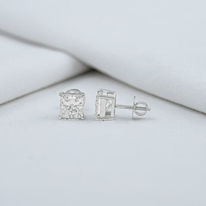 Princess Cut Lab Diamond Stud Earrings