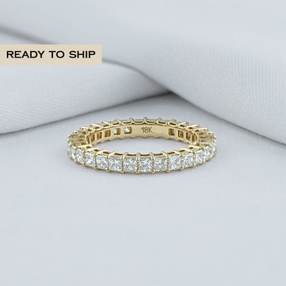 Princess Lab Diamond Eternity Wedding Band