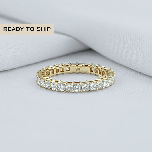 Princess Lab Diamond Eternity Wedding Band