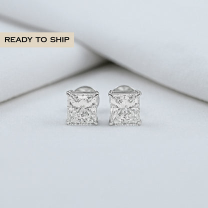 Princess Cut Lab Diamond Stud Earrings