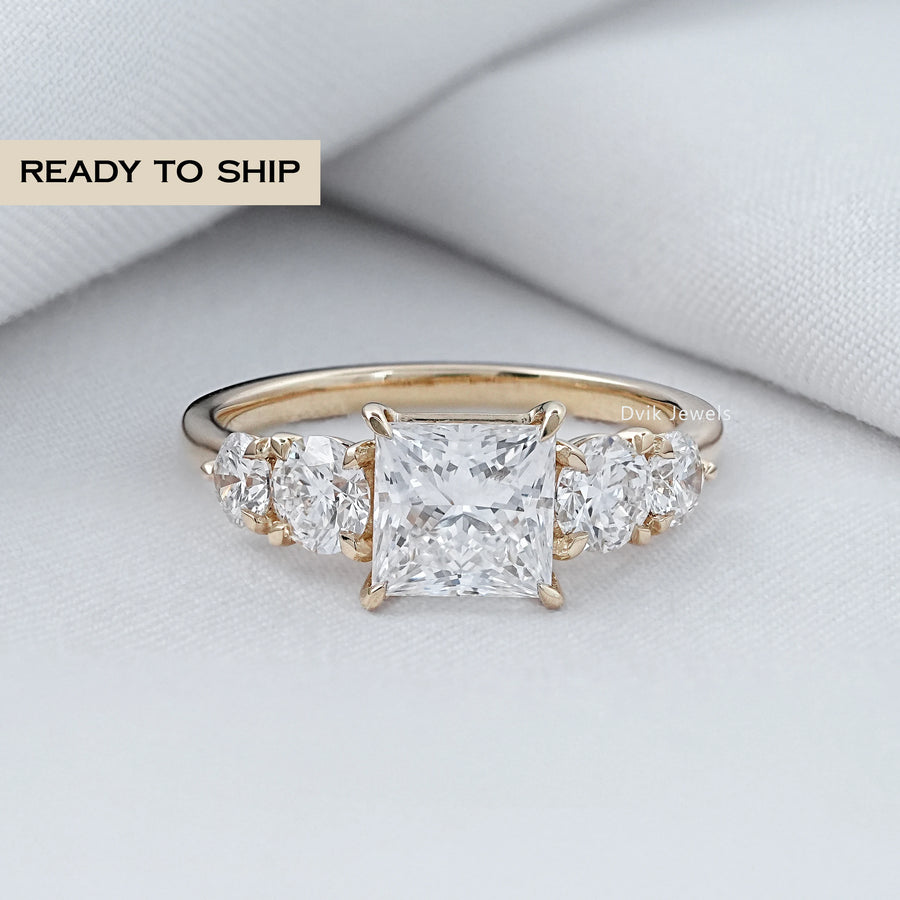 Princess Cut Five Stone Engagement Ring