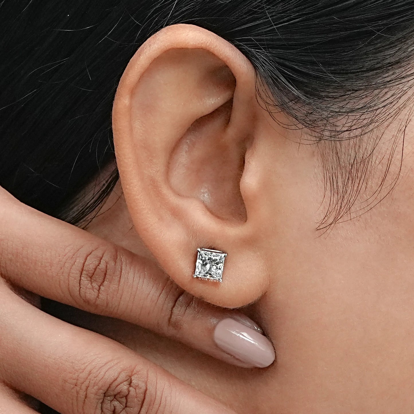 Princess Lab Grown Diamond Stud Earring