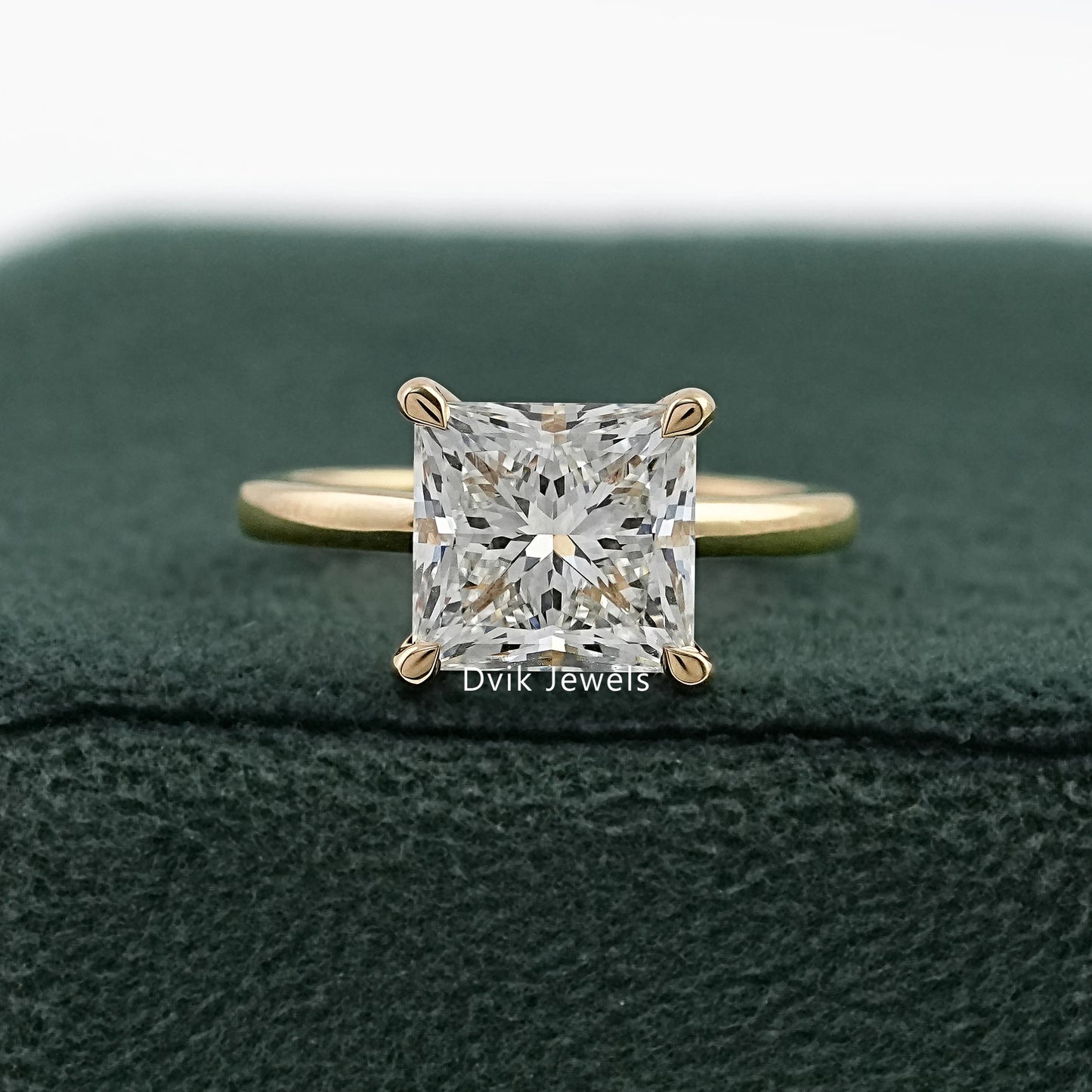Princess Cut Lab Diamond Solitaire Ring Ring