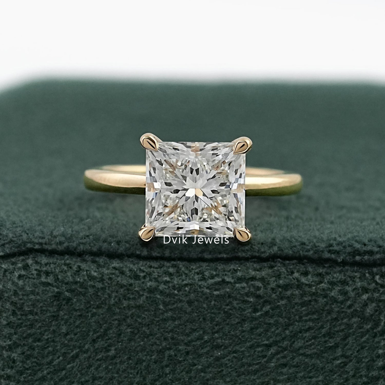 Princess Cut Lab Diamond Solitaire Ring Ring