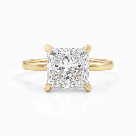 Princess Cut Lab Diamond Solitaire Ring Ring