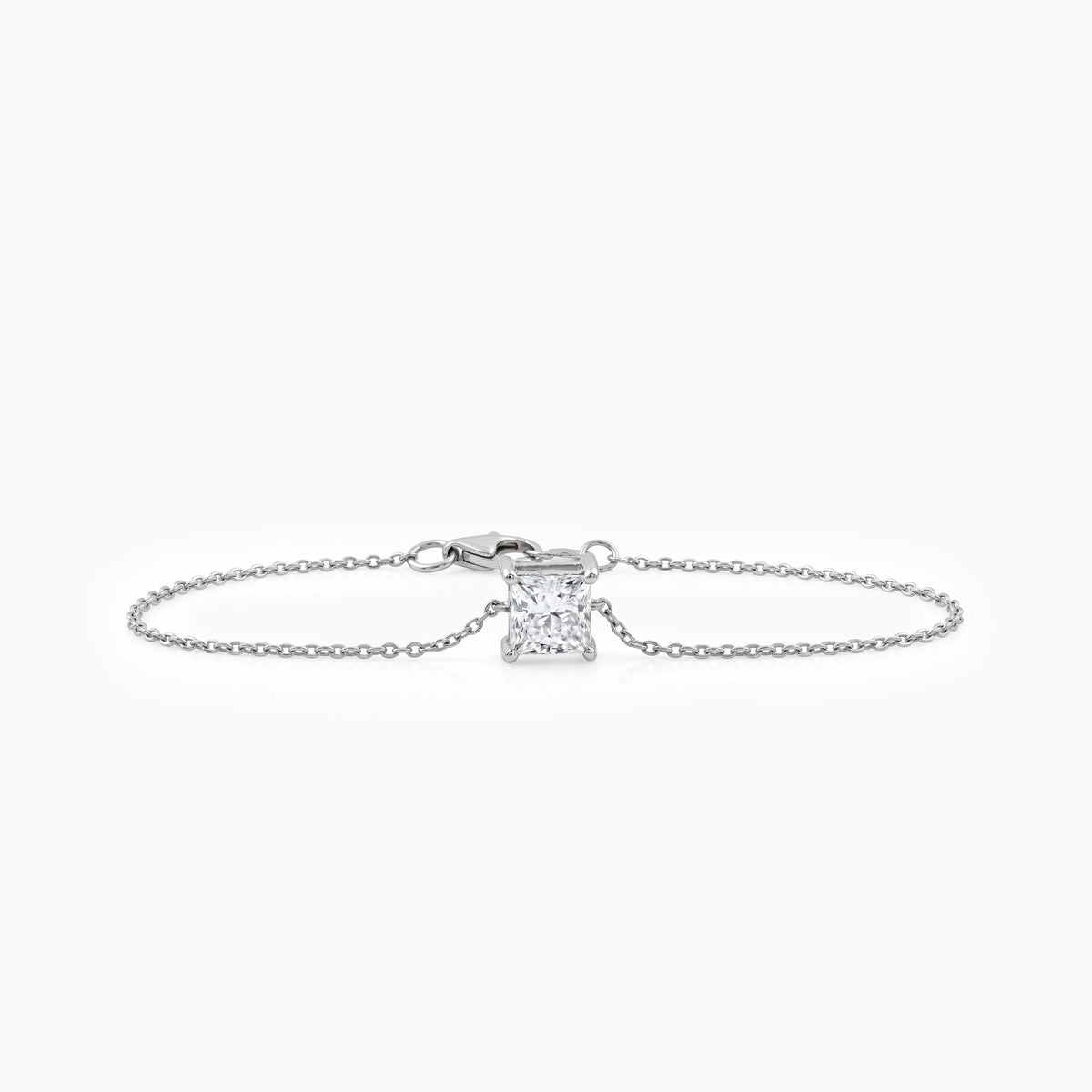 Princess Cut Lab Grown Diamond Solitaire Bracelet Bracelet