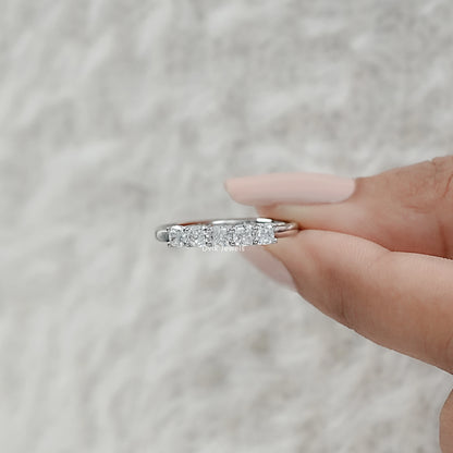 Cushion Cut Five Stone Lab Diamond Ring