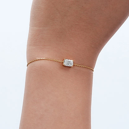 Lab Diamond Radiant Cut Solitaire Chain Bracelet