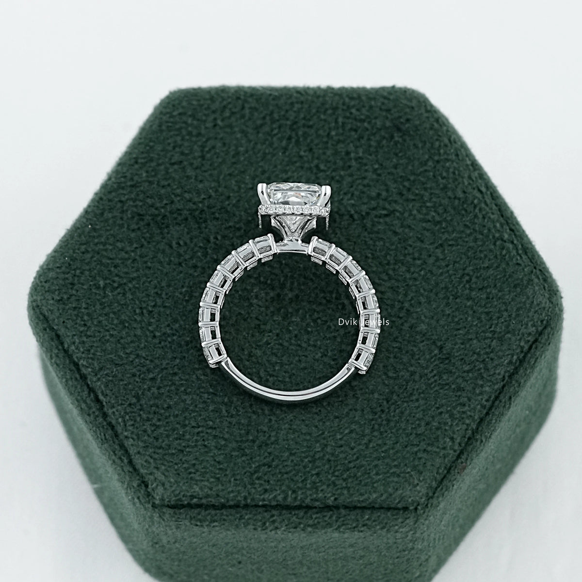 Radiant And Baguette Diamond Engagement Ring