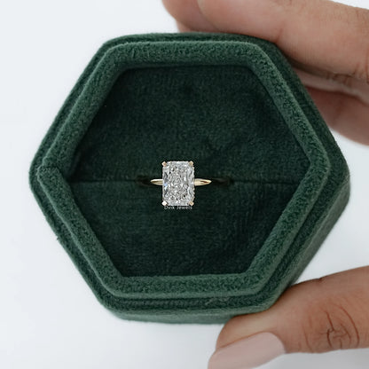 Hidden Halo Radiant Cut Diamond Engagement Ring