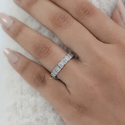 Radiant Cut Lab Diamond Bezel Set Eternity Band
