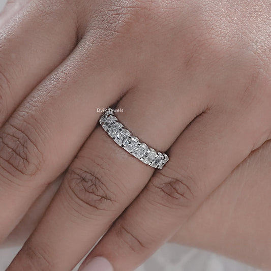 Radiant Cut Lab Diamond Half Eternity Band