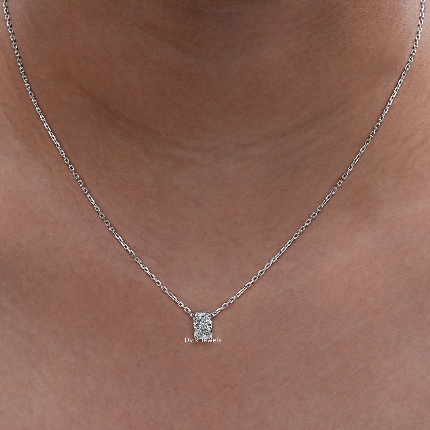 Radiant Cut Lab Grown Diamond Pendant