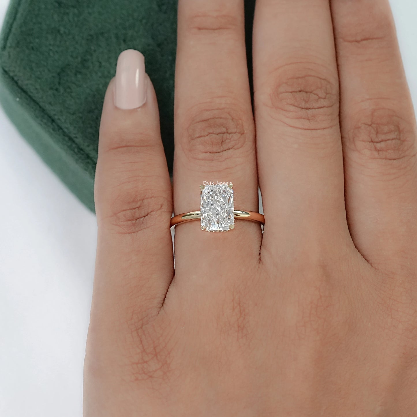 Hidden Halo Radiant Cut Diamond Engagement Ring
