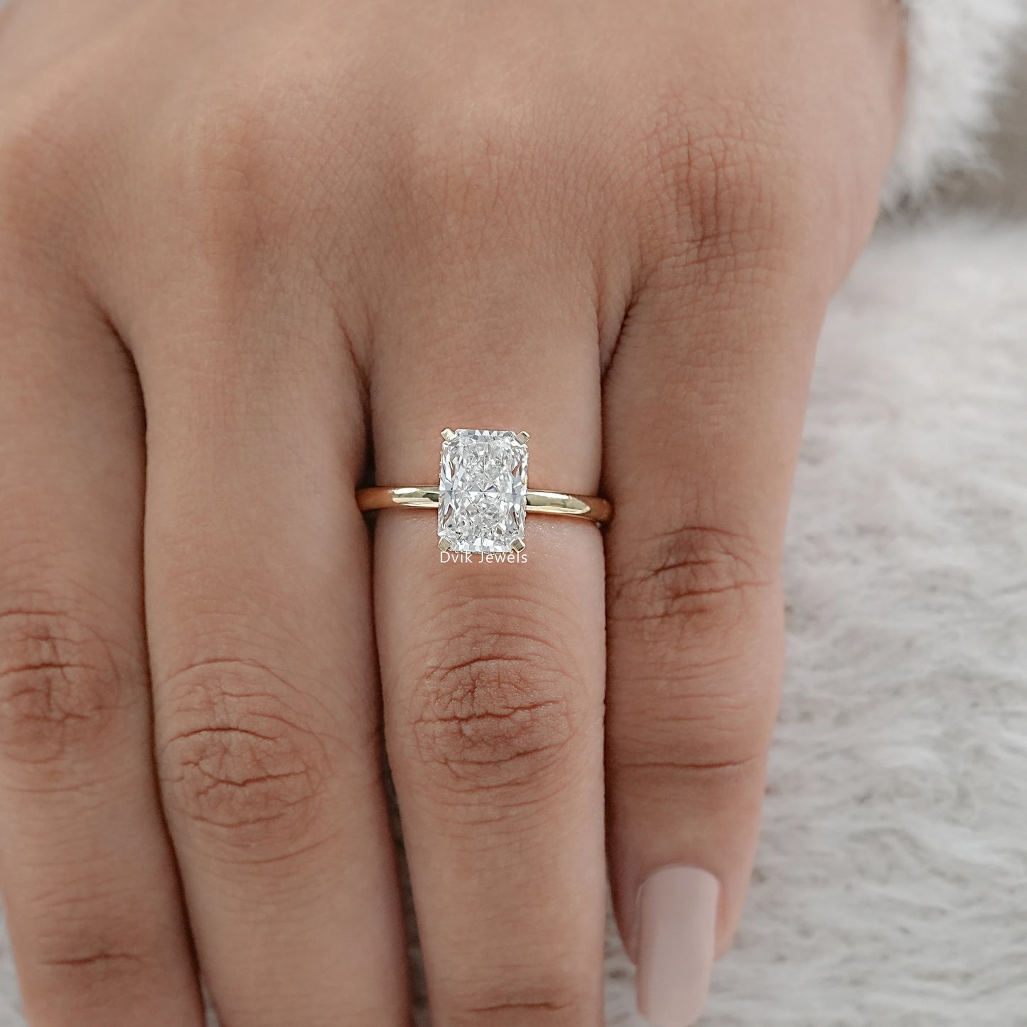 Hidden Halo Radiant Cut Diamond Engagement Ring