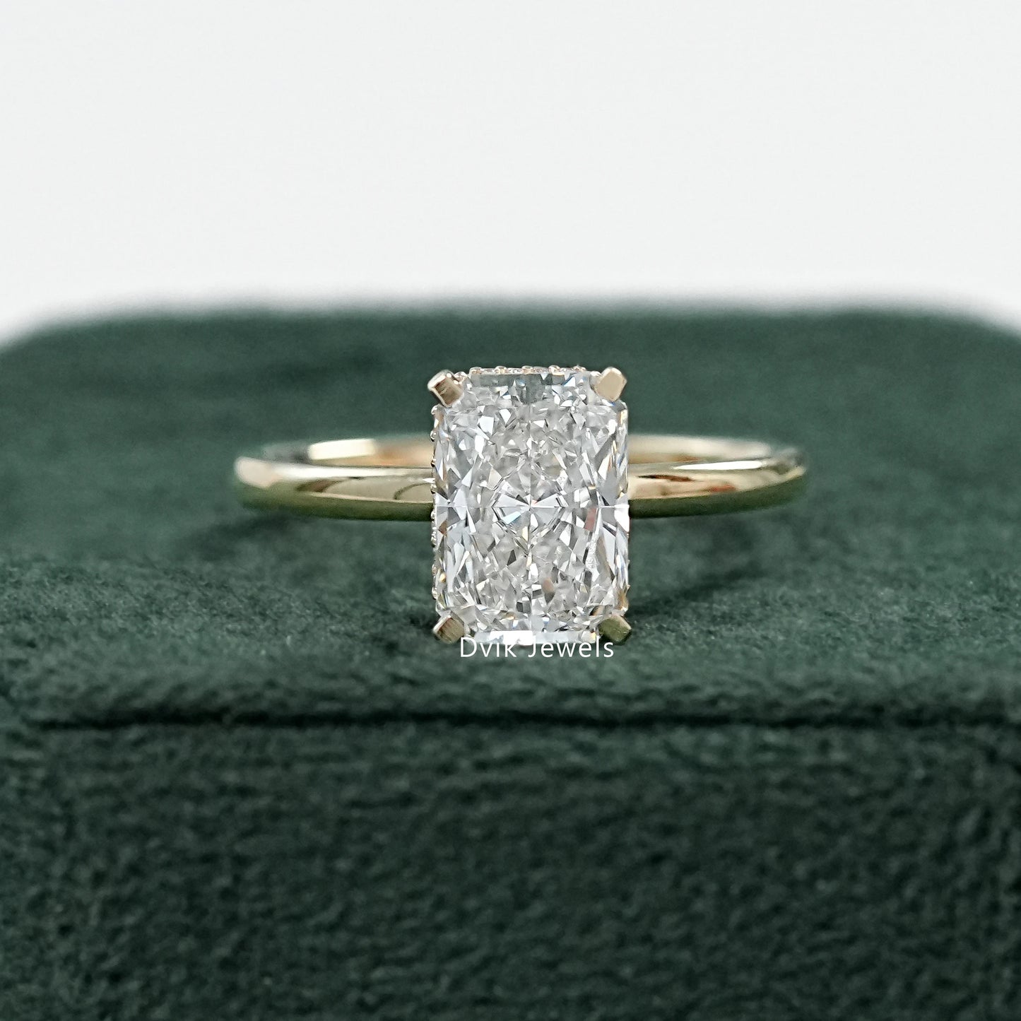 Hidden Halo Radiant Cut Diamond Engagement Ring