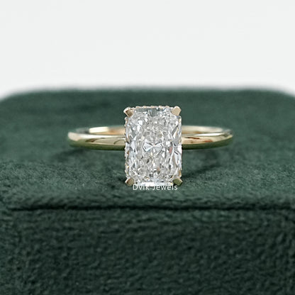 Hidden Halo Radiant Cut Diamond Engagement Ring