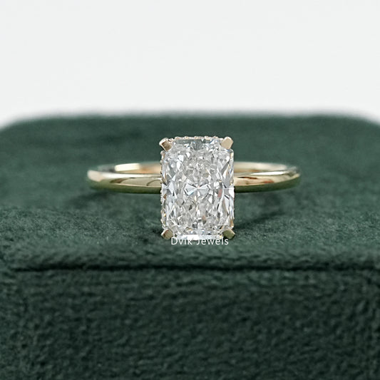 Hidden Halo Radiant Cut Diamond Engagement Ring